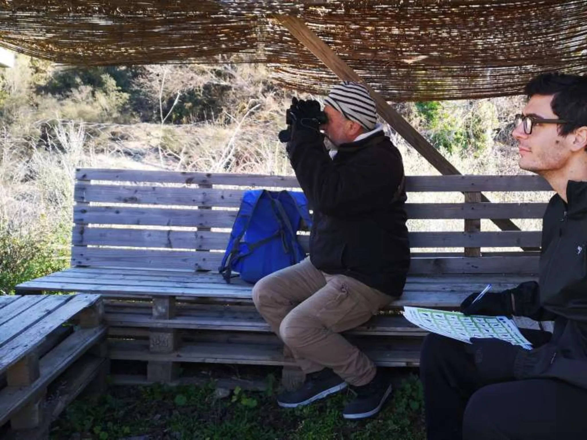 Photo des bénévoles comptant les oiseaux