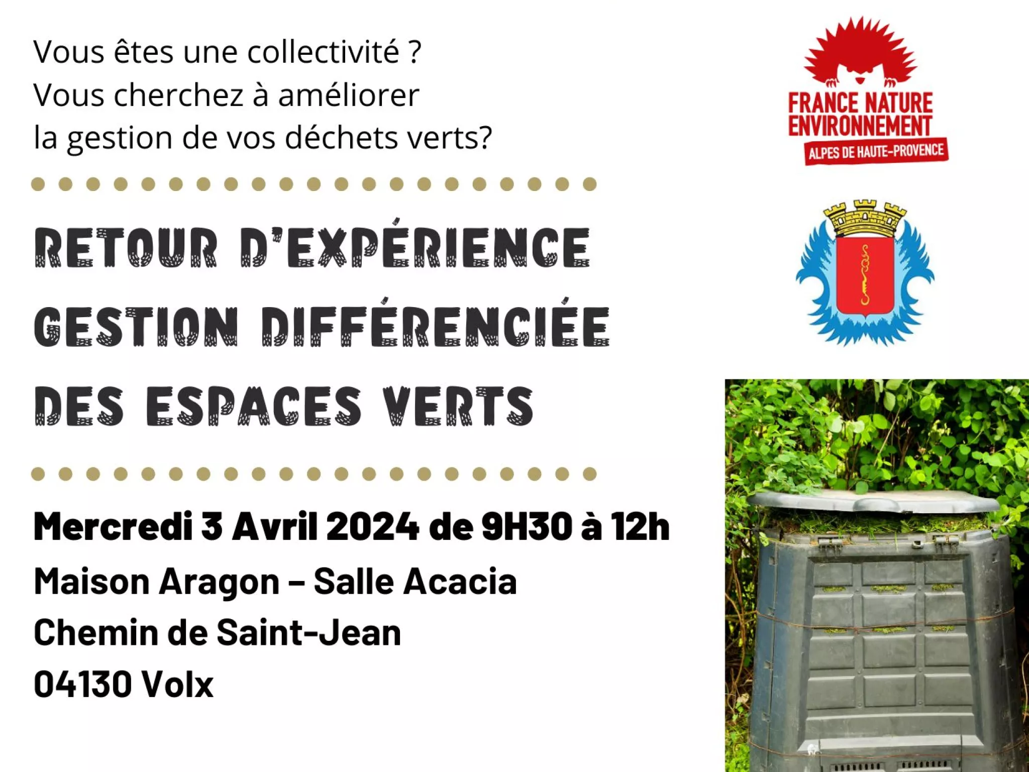 invitation retour d’expérience gestion différenciée des espaces verts