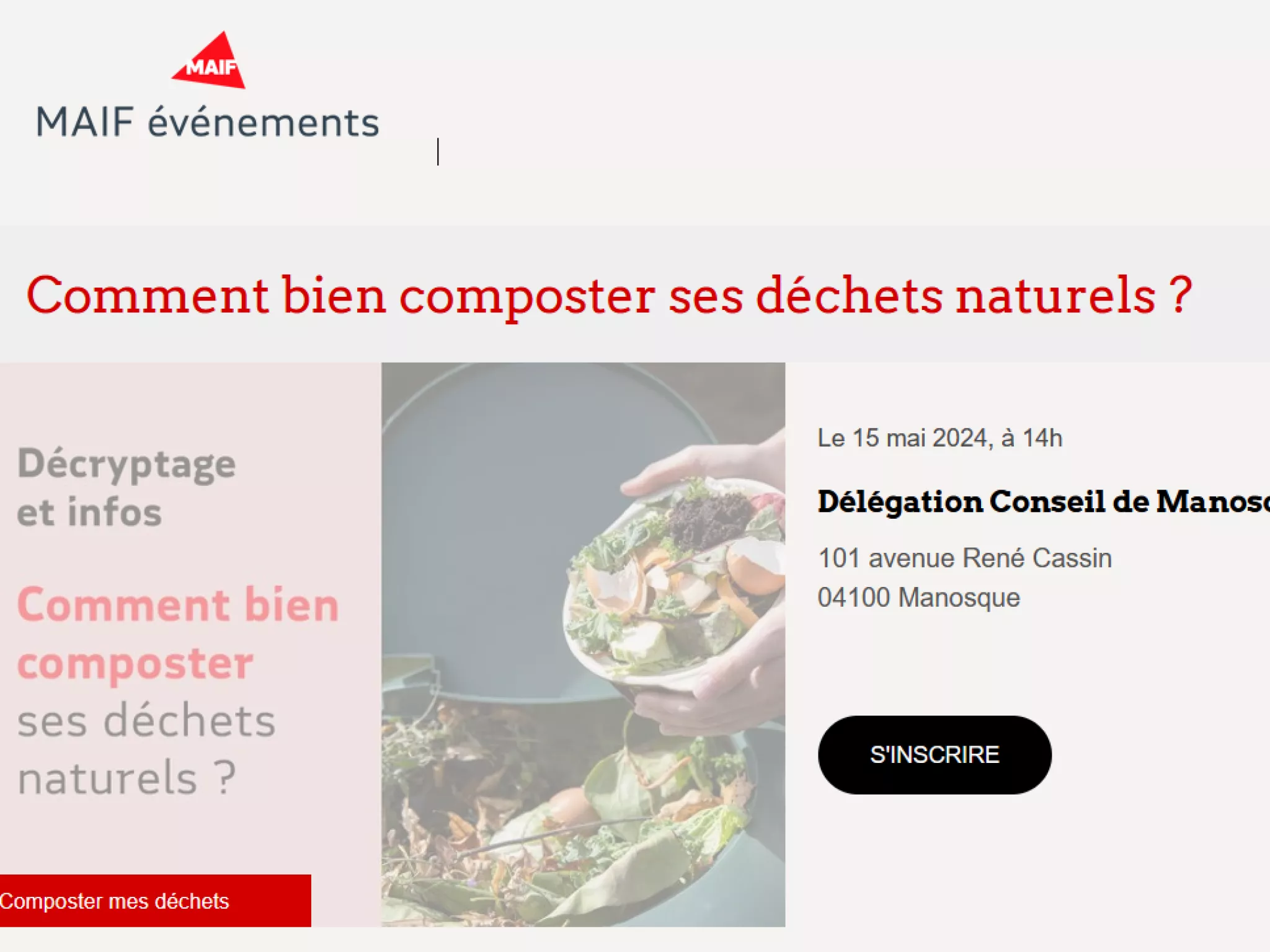 Affiche atelier composter ses déchet naturels