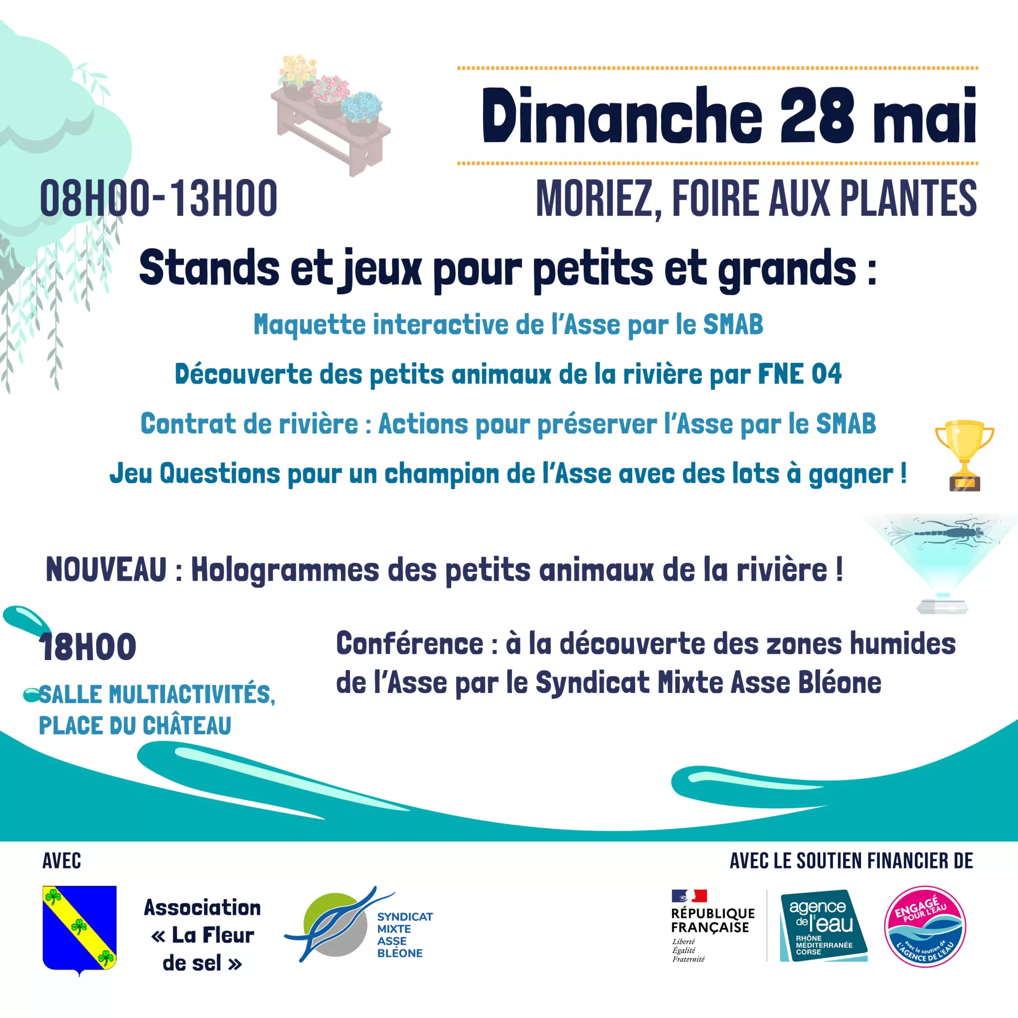 Programmation du deuxième évènement de la fête de l'Asse à Moriez le 28 mai