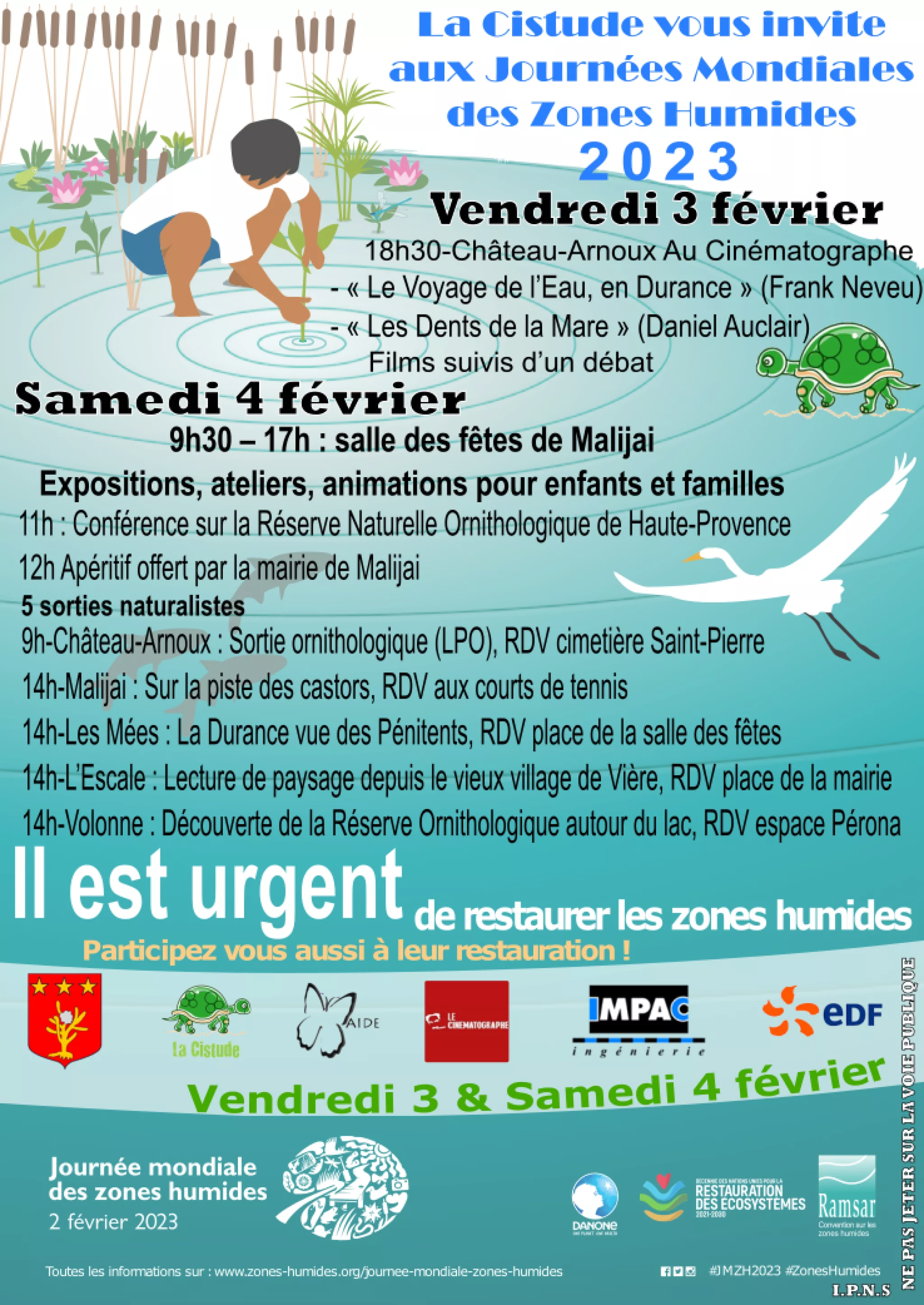 Affiche Journée Mondiale des Zones Humides 2023